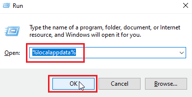 Open Local AppData folder. Fix Dropbox Error 400 Message in Windows 10