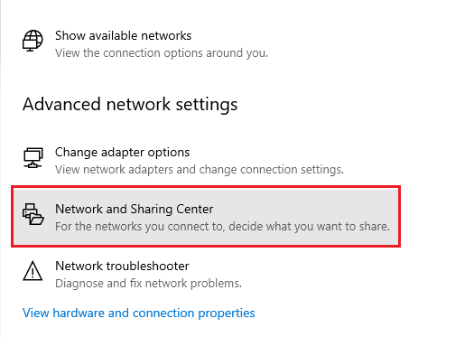 Open Network and Sharing Center. Fix Computer Stuck on Lets Connect You to a Network