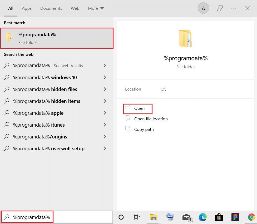 open programdata folder from windows search bar. How to Fix Origin Error 327683:0