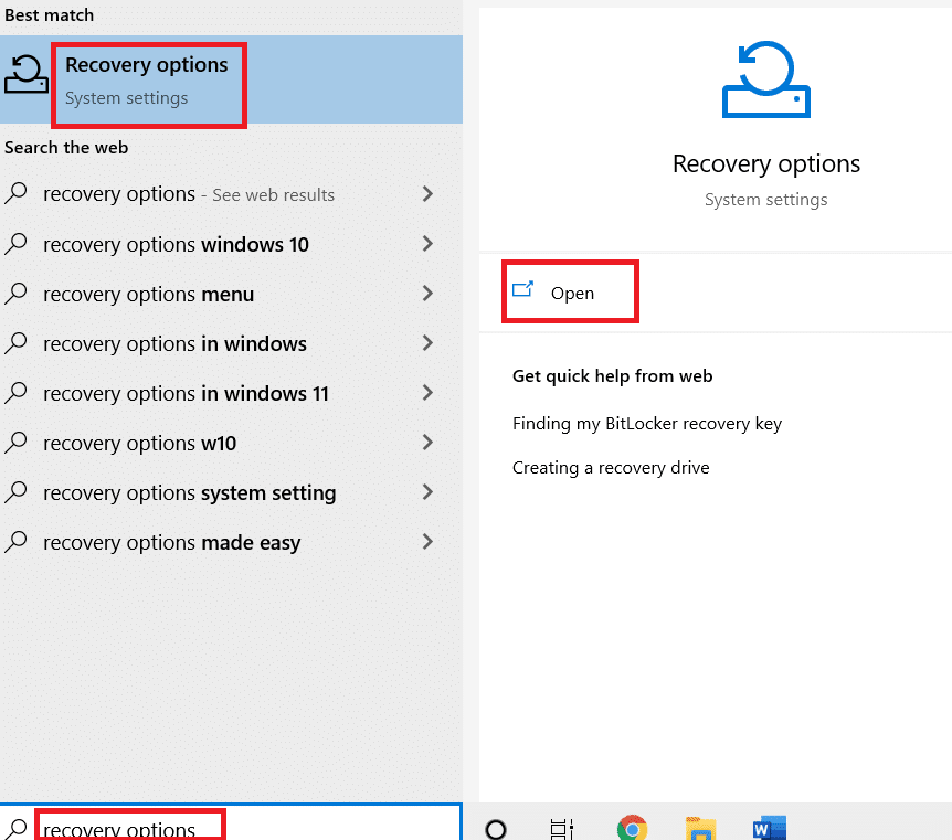 Open recovery options. How to Fix Windows Update 0x80070057 Error
