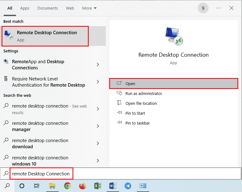 open Remote Desktop Connections. Fix Remote Desktop Cannot Connect to the Remote Computer