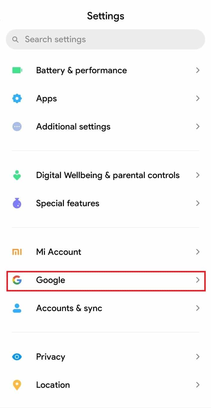 open settings and scroll down to google. What is My Netflix Password?