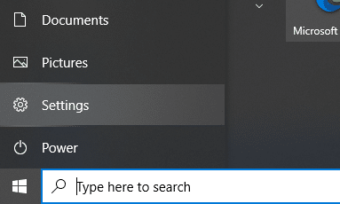 Open Settings from your search results. Alternatively, you can click the Settings icon 