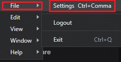 open settings in twitch app