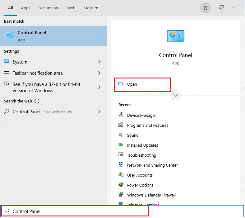 Open Start menu and type Control Panel. Click on Open on the right pane. How to Fix The Audio Service is Not Running Windows 10