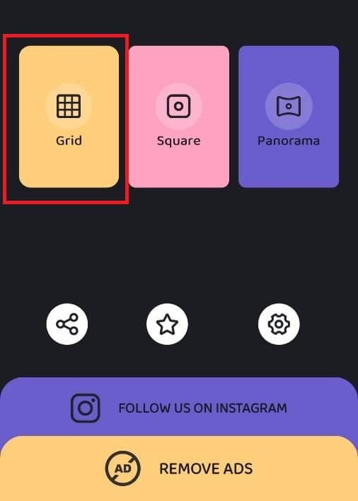 Open the app and tap on the Grid option