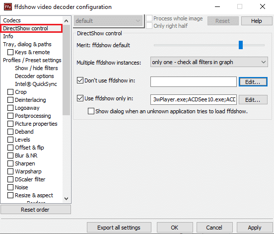 open the ffdshow video Decoder. How to Fix Skyrim Crash to Desktop