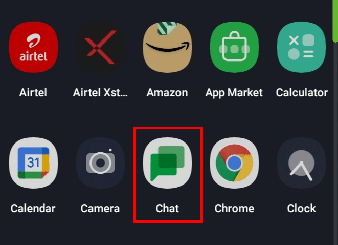 Open the Google chat app on your device.