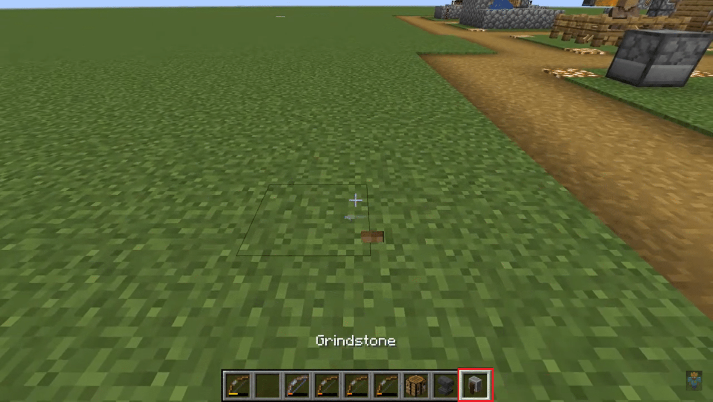 Open the Grindstone from the inventory by clicking on it. How to Repair a Bow in Minecraft