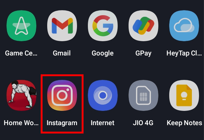 Abre la aplicación de Instagram en tu dispositivo.