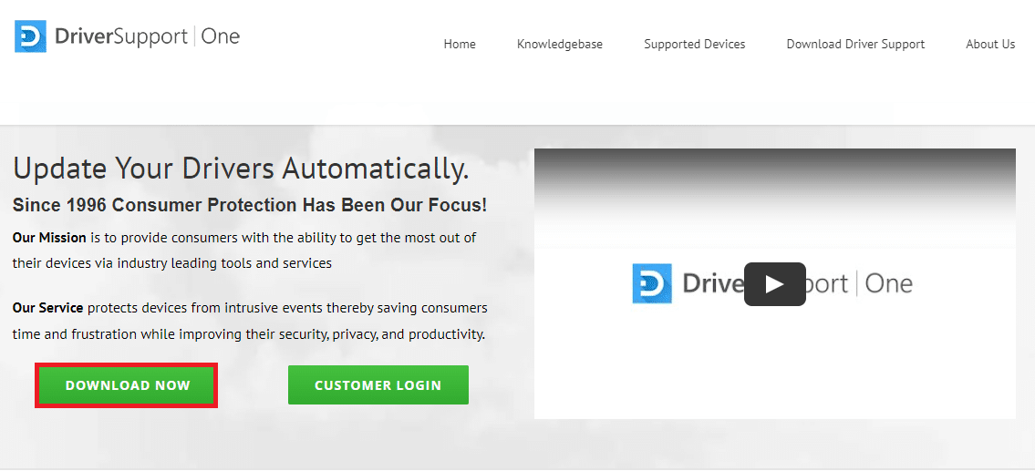 Open the official website of the Driver Support app and click on the DOWNLOAD NOW button