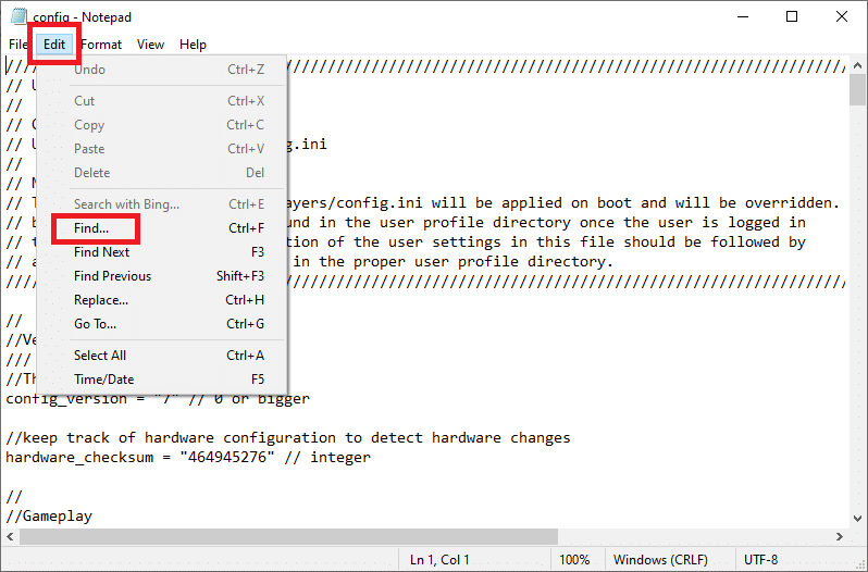 Откройте поле поиска, одновременно нажав клавиши Ctrl + F, или нажмите «Изменить» вверху и выберите параметр «Найти».