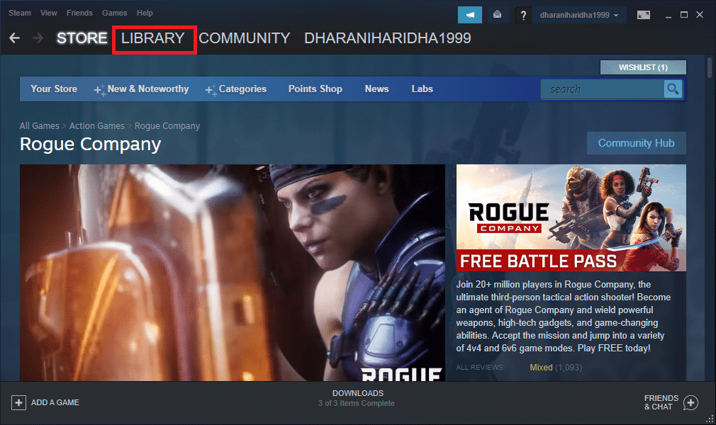 Open the Steam app on your PC and click on the LIBRARY tab