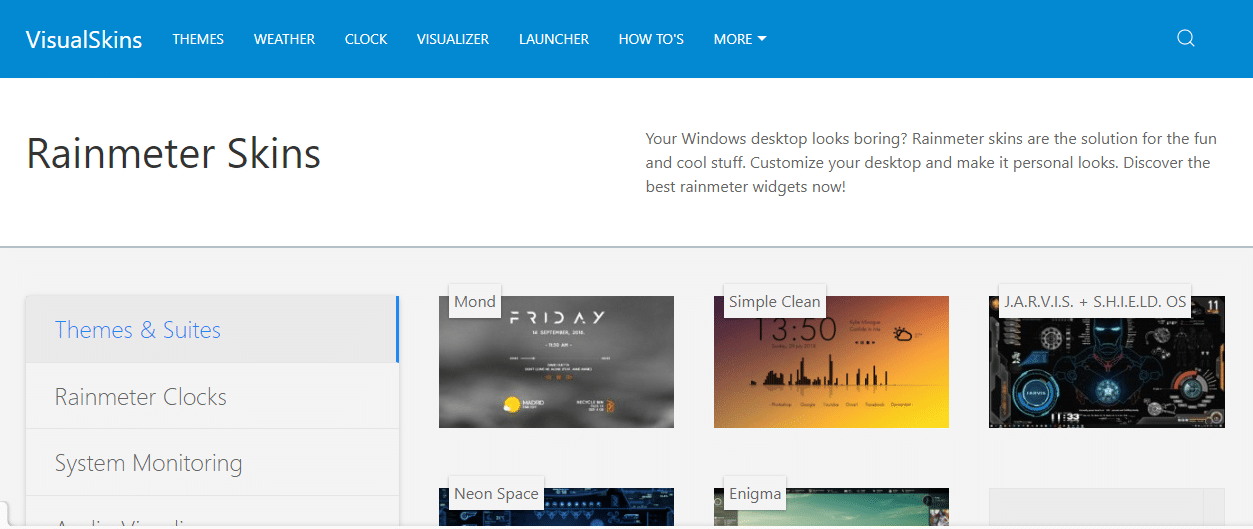 Откройте веб-сайт Visual Skins. Как установить анимированные обои в Windows 10