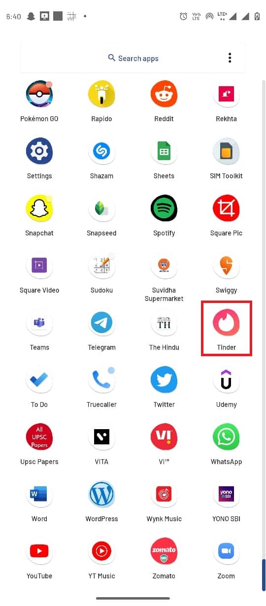 Öppna Tinder från telefonmenyn. Sätt att se Tinder-profiler utan konto