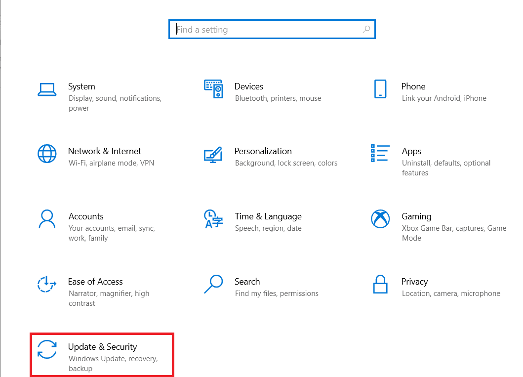 Open Update and Security settings. Fix my Headphone Jack is Not Working in Windows 10