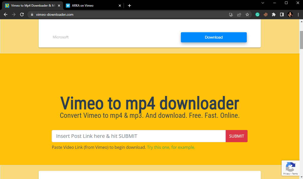 bezoek Vimeo Downloader Tool