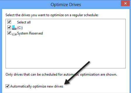 optimize new drives