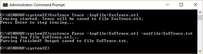 parse this file using sxstrace tool sxstrace Parse