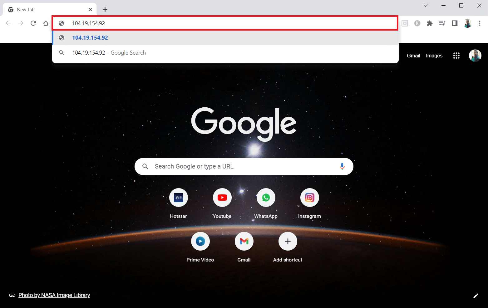 Paste the IP address of the website on the URL bar on Google Chrome and press the Enter key. how to unblock sites on Google