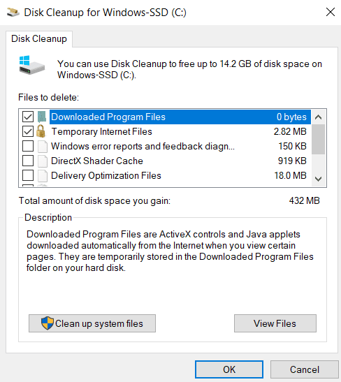 perform disk cleanup 