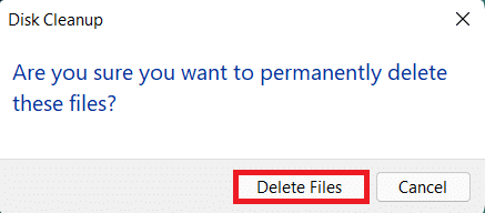 Permanent deletion confirmation dialog box