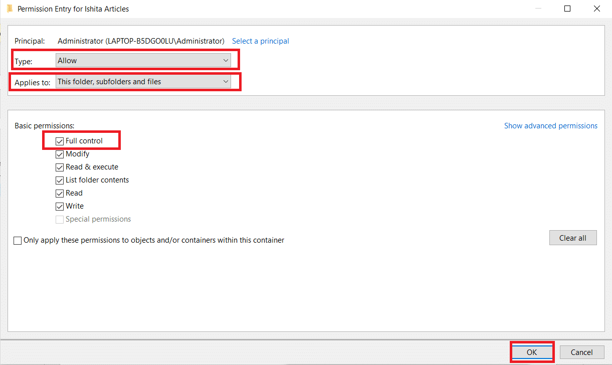Permissions entry window. How to Fix COMDLG32.OCX Missing in Windows 10