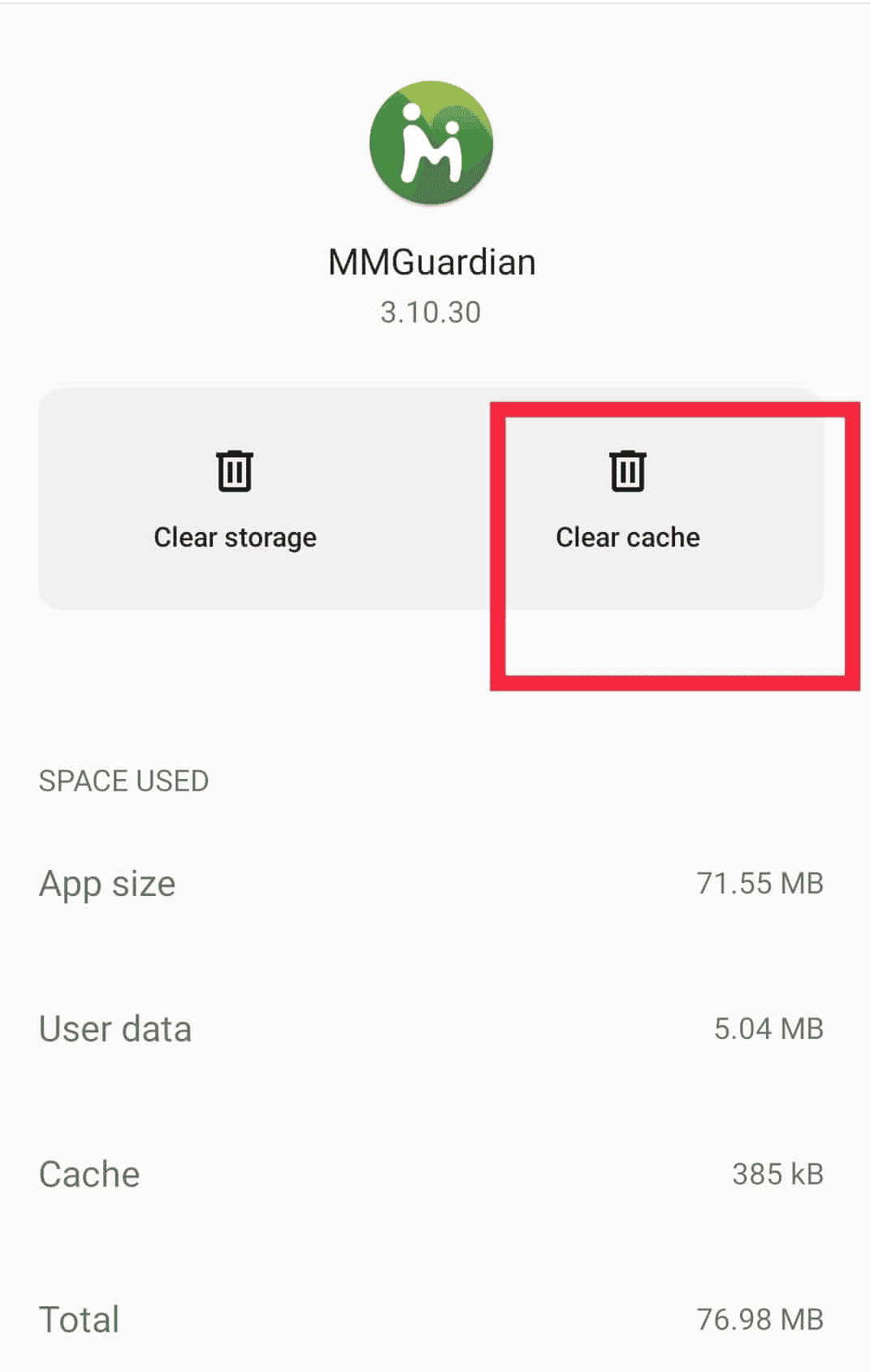 phone settings - Apps - MMGuardian - Clear cache | How to Disable MMGuardian without Parents Knowing