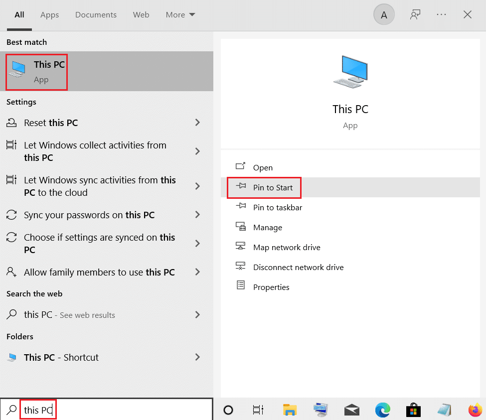 pin this PC to start from windows search. How to Get This PC Icon on Your Desktop