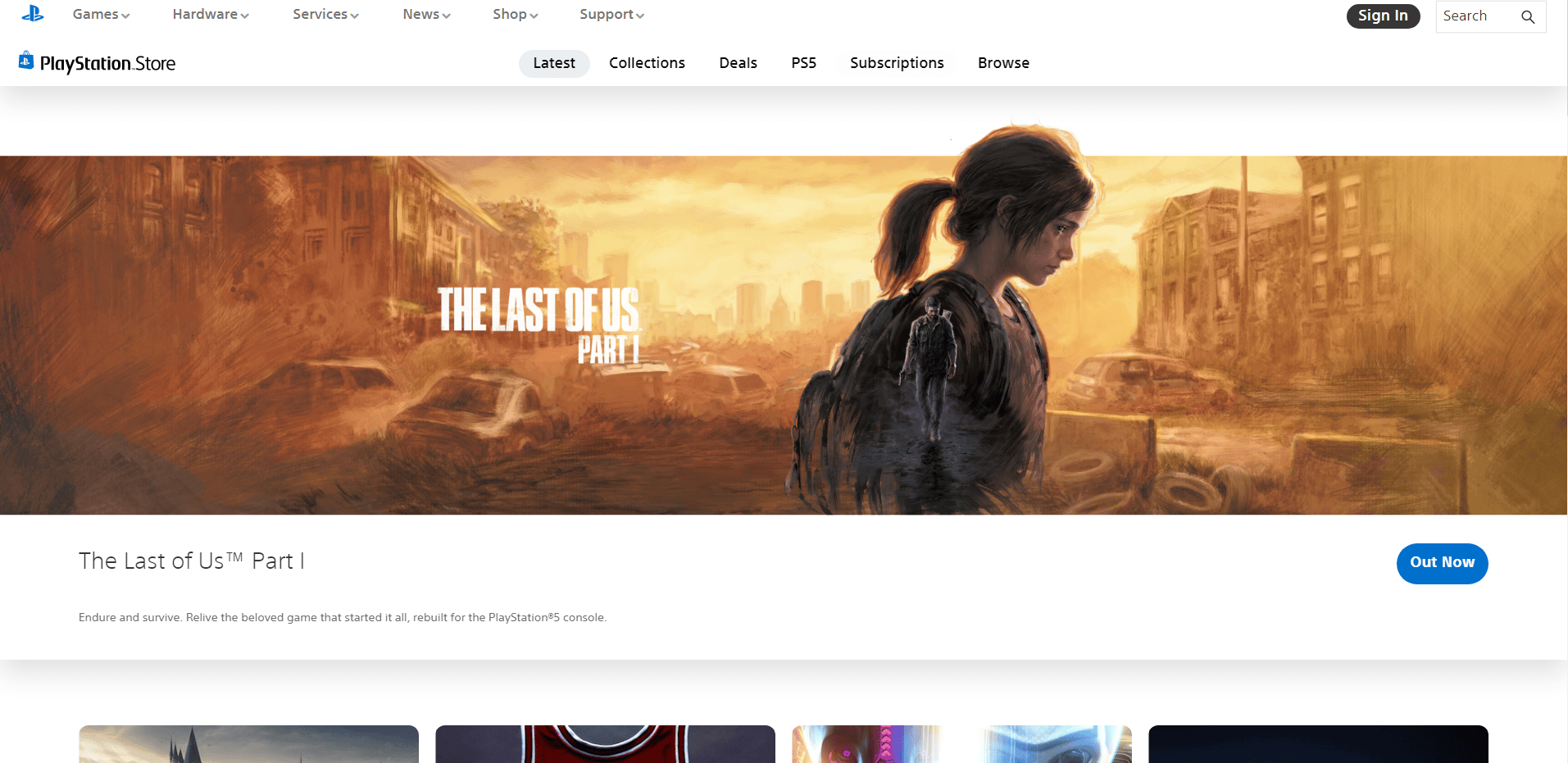 PlayStation Store website.