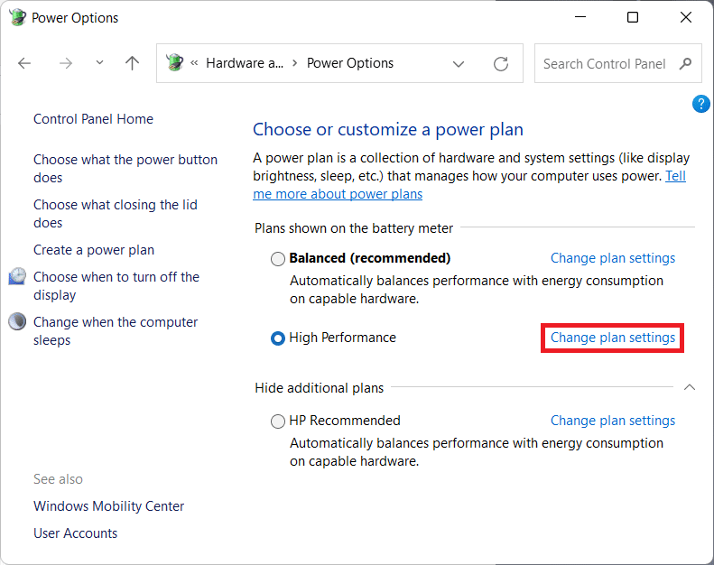 click on change plan settings in the Power Options window. How to Change Lid Open Action in Windows 11