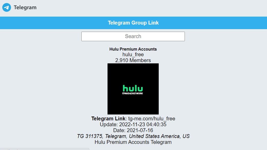 Premium Account Telegram Channel