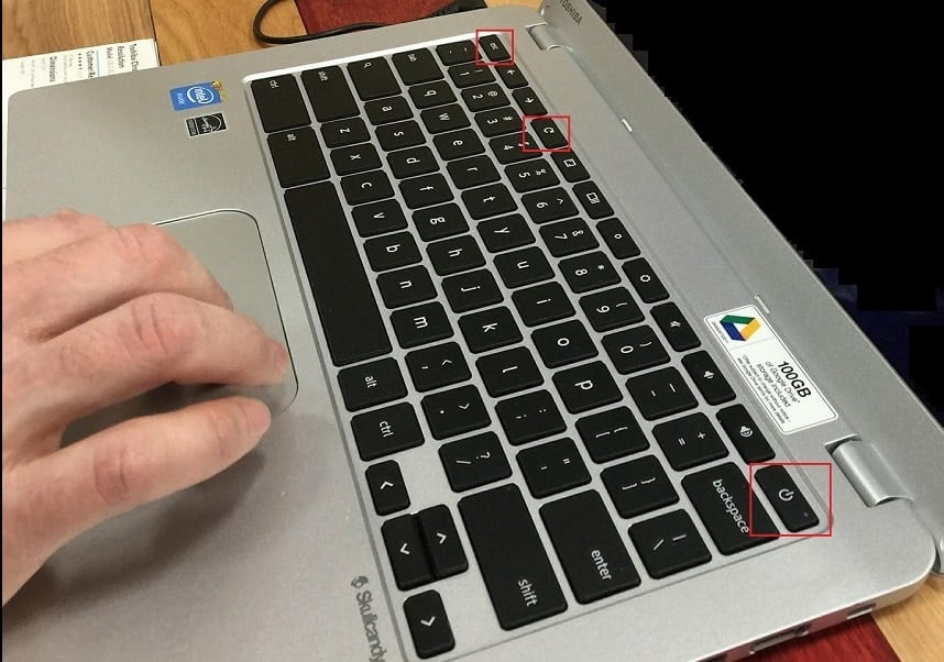 press Esc Refresh and Power keys together in chromebook. How to Install Windows on a Chromebook