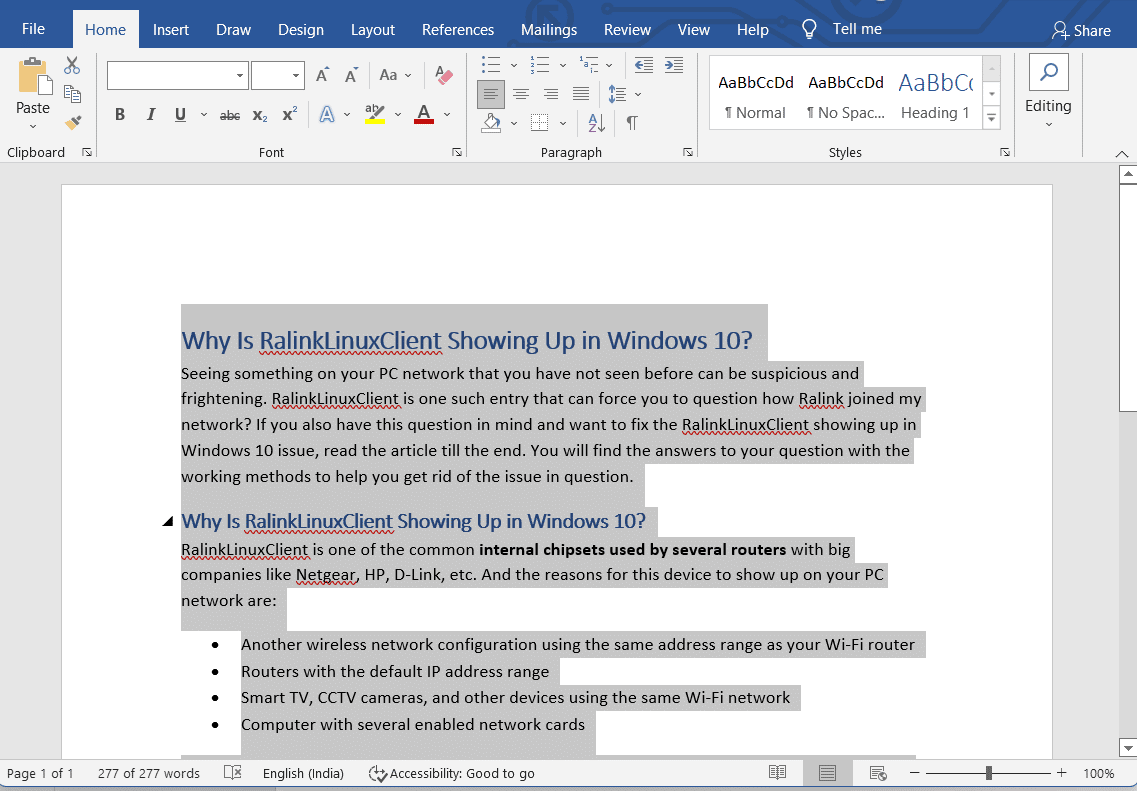 copy the entire single page in Word