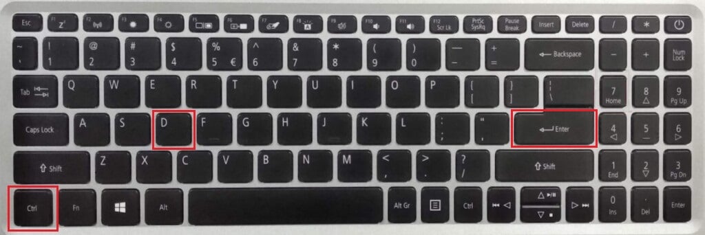 press ctrl + d keys together and hit the Enter key on keyboard