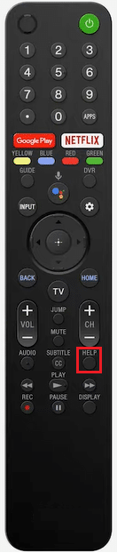 press help button on sony smart tv remote