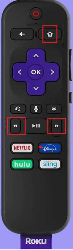 press home ff and rw button roku remote