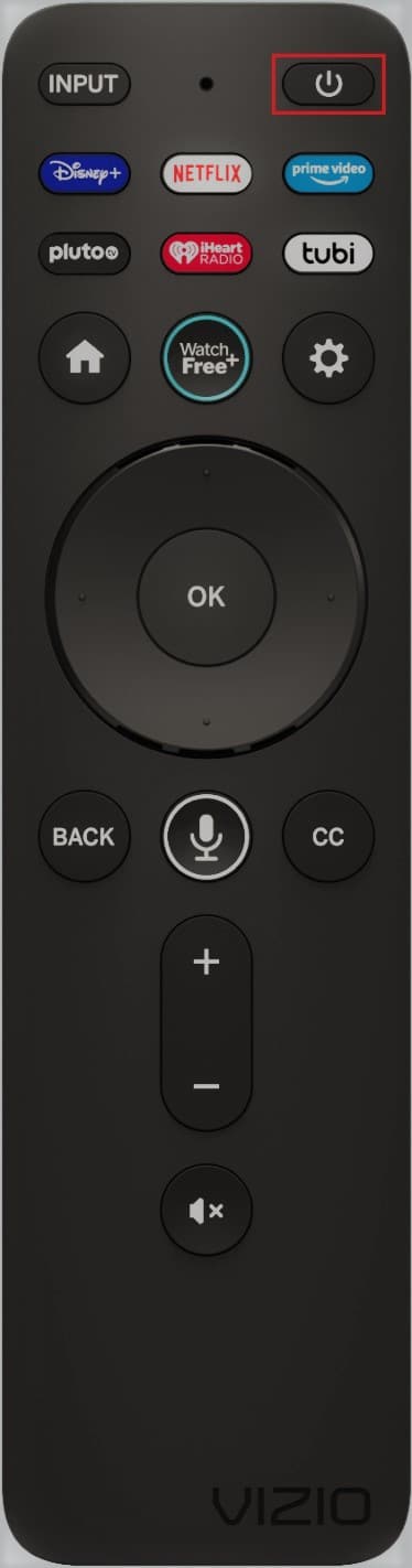 press power button in vizio remote