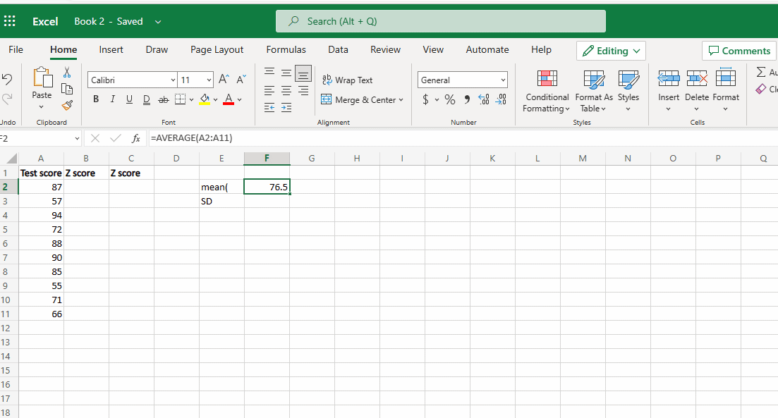 Press the Enter key. How to Calculate Z Score in Excel