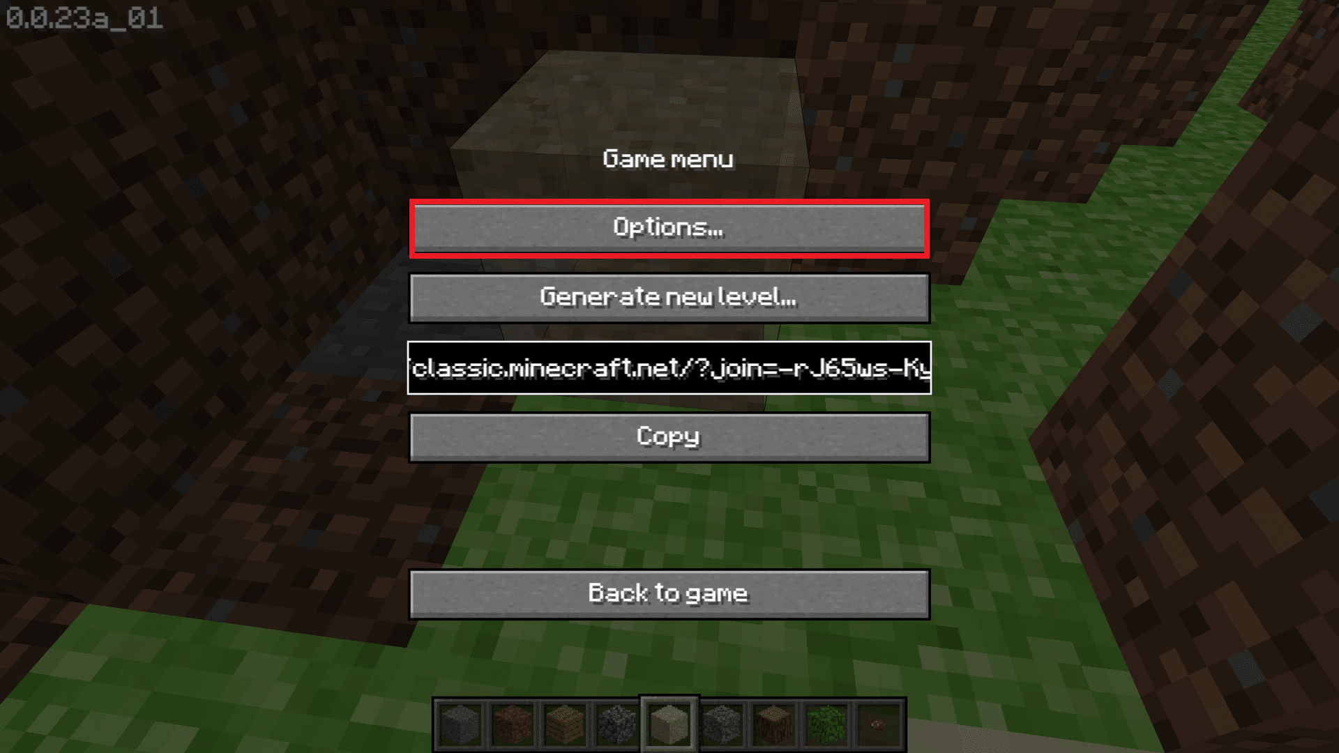 press the Esc key on your keyboard to open the Game menu. How to Play Classic Minecraft on Browser