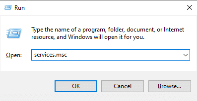 Druk die Windows + R-sleutels om die Run-dialoogkassie te begin