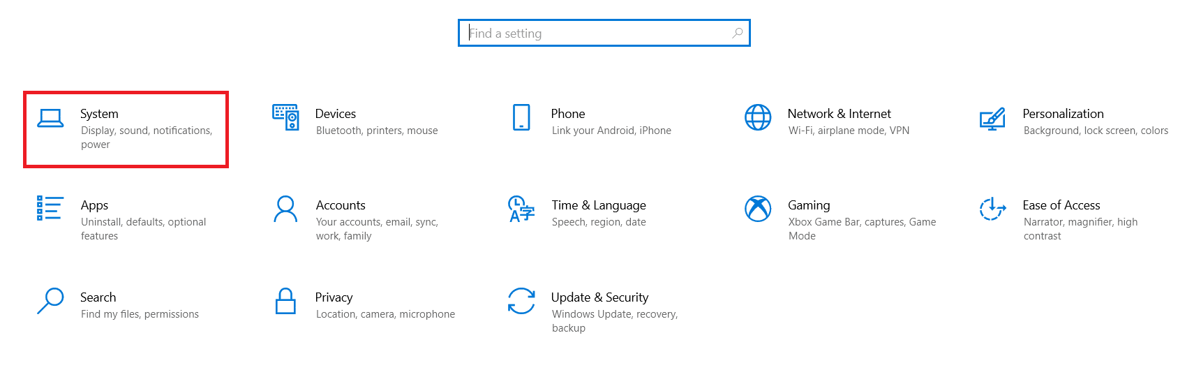 Press Windows and I keys to open Settings. Click System. How to Access Sound Control Panel on Windows 10