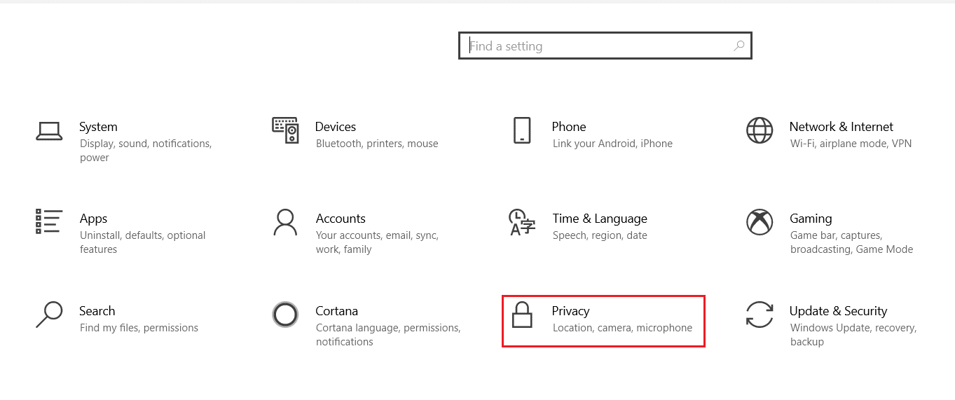 Click on Privacy. How to Fix Laptop Camera Not Detected on Windows 10