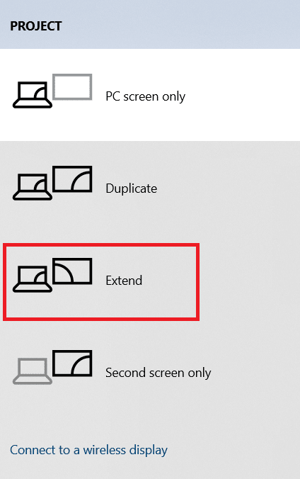 Press Windows and P keys. Select Extend to display your computer screen on the TV. Fix PC Won’t Connect to TV