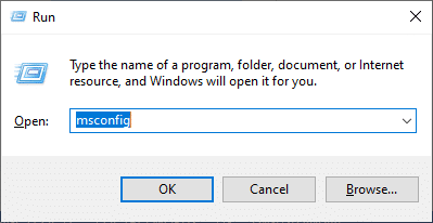 กด Windows Key และ R จากนั้นพิมพ์ msconfig แล้วกด Enter เพื่อเปิด System Configuration