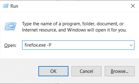 type firefox.exe P in Run dialog box. How to Fix Firefox Not Loading Pages