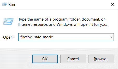 run firefox in safe mode from Run dialog box. How to Fix Firefox Not Loading Pages