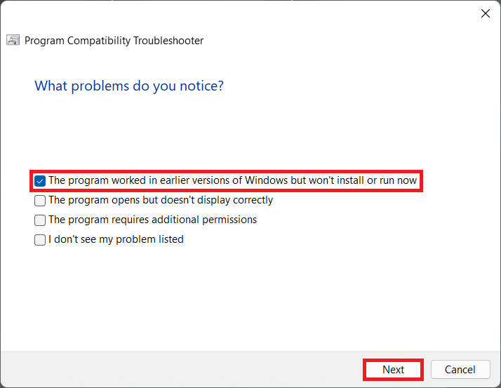 Program Compatibility Troubleshooter. Fix Minecraft Error 0x803f8001 in Windows 11