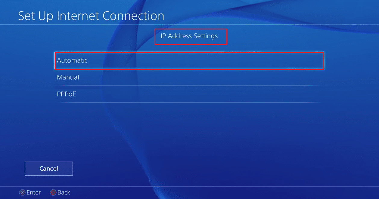 ps4 ip address settings to automatic