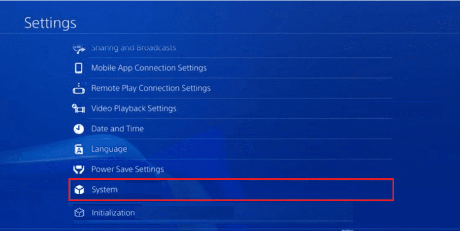 ps4 system settings
